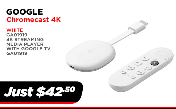 GOOGLE TV 4K GA01919 Chromecast with Google TV - 4K $42.50