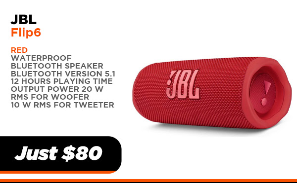 JBL-FLIP 6 RED $80.00