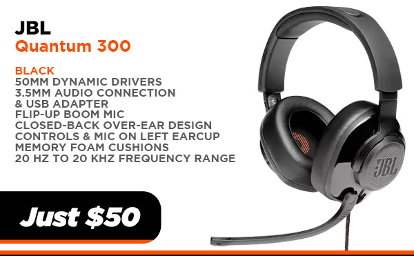 JBL QUANTUM 300 Premium Wired Over-Ear Gaming $50.00
